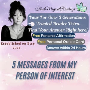 Mensajes de amor personalizados | 5 mensajes de la persona que me interesa | Tarjeta de oráculo y afirmación personal para regalar | Servicios de correo electrónico de Etsy