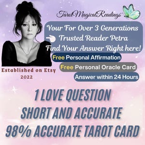 Lecture de Tarot 1 Question d'Amour | Réponse psychique à 1 carte précise, courte et honnête à 98 % | Orientation rapide et personnalisée, carte Oracle incluse