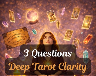 Lectura de Tarot de 3 Preguntas: Claridad sobre el Amor, la Carrera o la Vida | Respuestas Psíquicas Detalladas | Orientación Intuitiva y Honesta en 24 Horas