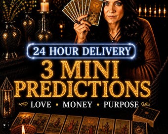 Three Mini Predictions Tarot Reading | Love, Abundance & Life Purpose | Personalized 6 Card Psychic Reading