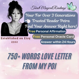 Carta Dele/Dela | Carta de Amor com mais de 750 Palavras da Pessoa de Interesse | Cartão de Afirmação Pessoal e Oráculo | Serviços de E-mail Etsy