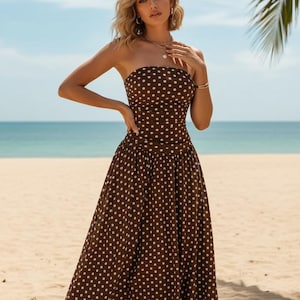 Brown Polka Dot Dress - Etsy Canada