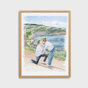 Custom Watercolor Portrait From Photo, Handpainted Wedding Venue Portrait, Family Portrait Painting, In loving Memory Gift, Couple gift