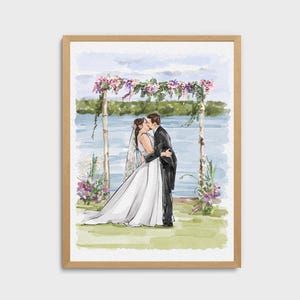Custom Watercolor Portrait From Photo, Handpainted Wedding Venue Portrait, Family Portrait Painting, In loving Memory Gift, Couple gift