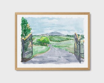 Custom house drawing, Watercolor house painting from photo, Housewarming gift, Realtor gift, First Home Gift, House closing gift