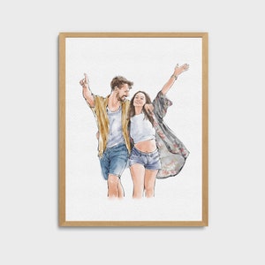 Custom Watercolor Portrait From Photo, Handpainted Wedding Venue Portrait, Family Portrait Painting, In loving Memory Gift