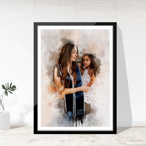 Watercolor Portrait From Photo, Watercolor Painting, Wedding Gift, Couple Portrait, Family Portrait, Personalized Gift, Christmas Gift