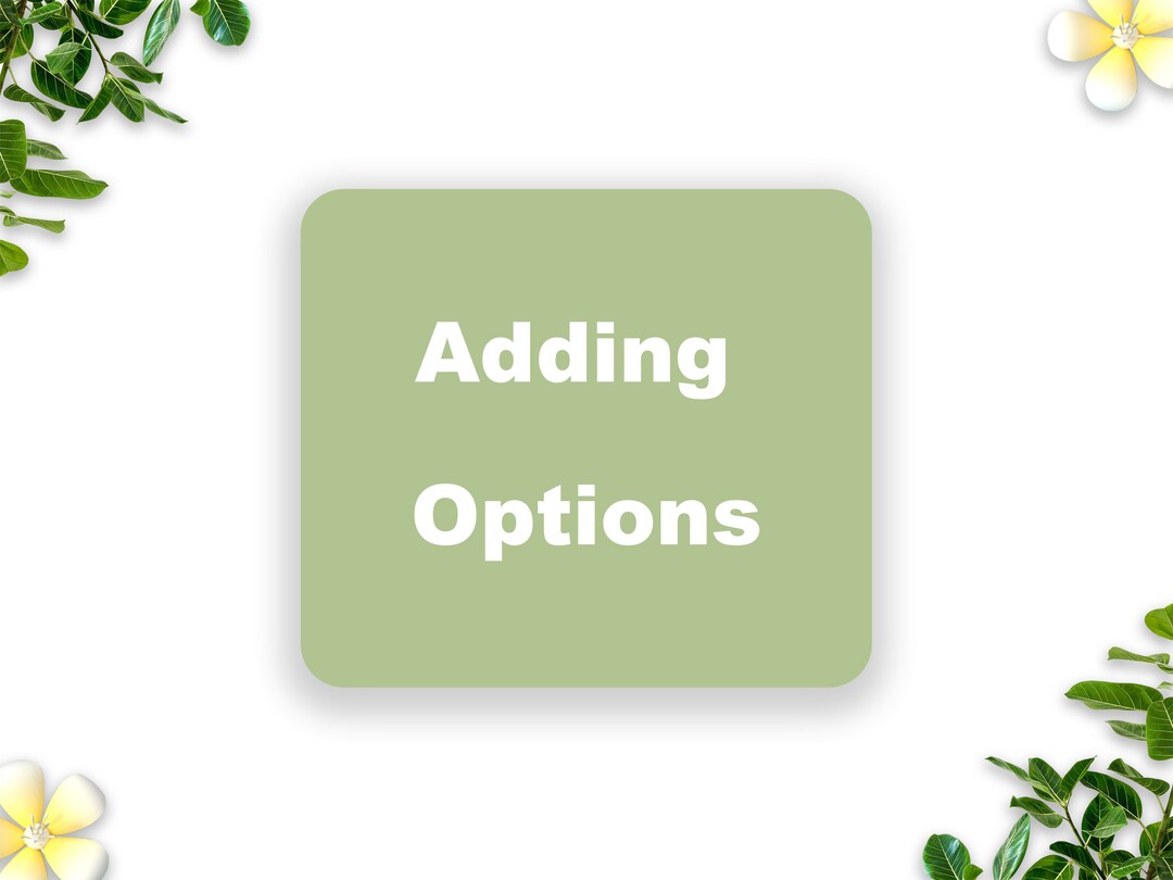 Adding Options - Etsy