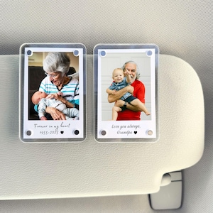 Clip para la visera del coche, regalo conmemorativo por la pérdida del padre/madre, regalo de recuerdo para el cumpleaños del abuelo, regalo de los nietos para el nuevo abuelo.