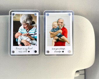 Grandpa Gifts Car Visor Clip, Loss of Father/Mother Memorial Gift, Remembrance Gift for grandpa birthday, New grandpa gift from Grandkids