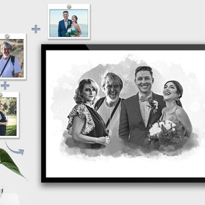 Memorial gift for loss of Dad & Mom, Custom loss of Father Gift for Daughter, Add deceased loved one to photo, Merge photos image 5