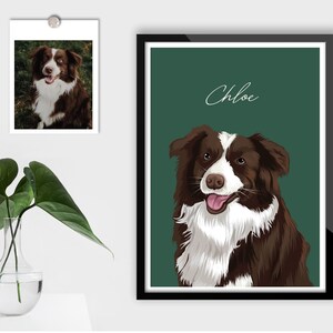 Custom Pet Portrait, Personalised Cartoon Dog Portrait From photo, Vector Art, Custom Illustration, Pet lover Gift, Dog Drawing
