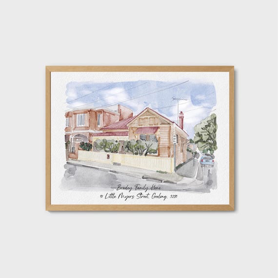 Custom Hand Drawn House Portrait From Photo, Housewarming gift, Our first home sign, Realtor gift, First Home Gift, House closing gift
