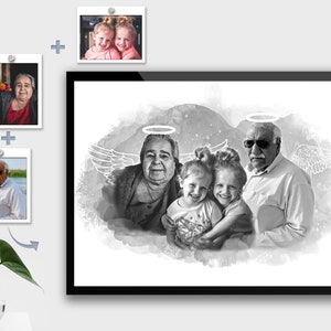 Memorial gift for loss of Dad & Mom, Custom loss of Father Gift for Daughter, Add deceased loved one to photo, Merge photos image 4