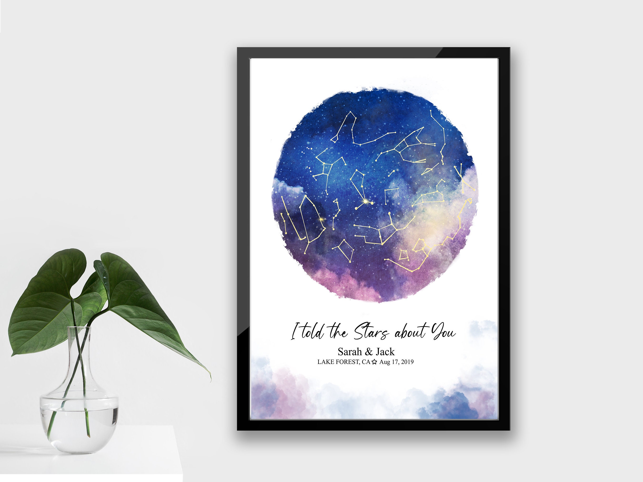 Star Map Night Sky Printable Star Map by Date Precise Night - Etsy ...