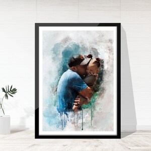 Custom Watercolor Portrait From Photo, Watercolor Painting, Family Portrait, Gift for Dad, Husband Gift, Fathers Day Gift, Christmas Gift
