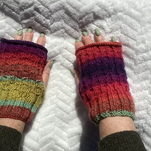 Hand Knitted Fingerless Gloves