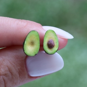 Polymer Clay Schmuck, Avocado Ohrringe, Früchte Ohrring,