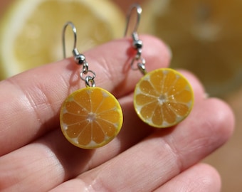 Earrings 2 half lemon Lime Stud Earrings//Fruit Earrings/Cute Earrings/Lime Stud Earrings