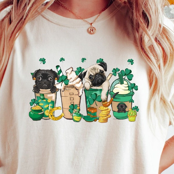 St Patrick's Day Pug Comfort Colors T-Shirt
