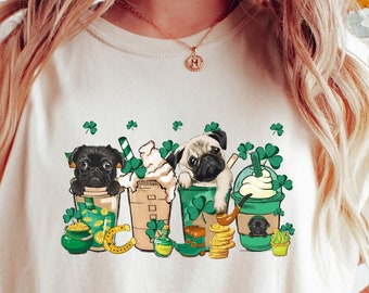 St Patrick's Day Pug Comfort Colors T-Shirt