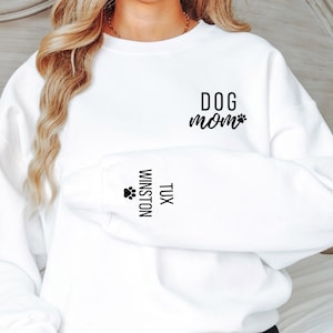Custom Dog Mom Sweatshirt, Women&#39;s Paw Sweatshirt, Mom Sweater, Customized Sweatshirt, Cute Dog Paw Pullover, Sweatshirt For Dog Mom