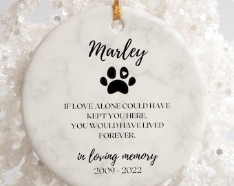 Customized Pet Loss Keepsake - Personalized Dog or Cat Memorial Ornament for Christmas or Sympathy Gift