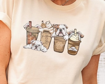 English Bulldog Bull Dog Coffee T-Shirt, Bulldog Lover Gift