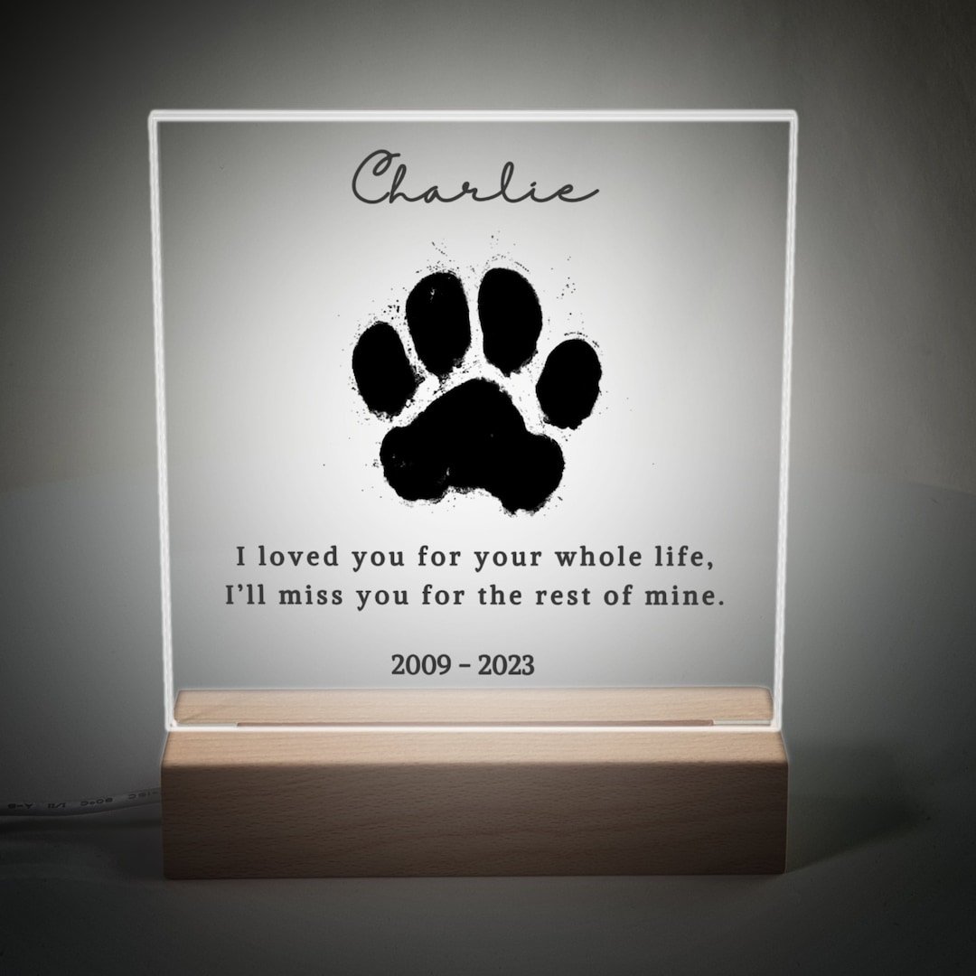 Personalized Pet Memorial Paw Print Memorial Gift Plaque With Optional ...