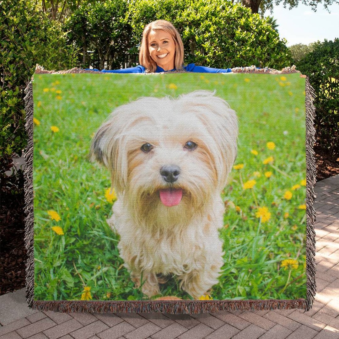 Pet Memorial Blanket, Pet Photo Custom Blanket, Dog Mom Gift, Pet Cat