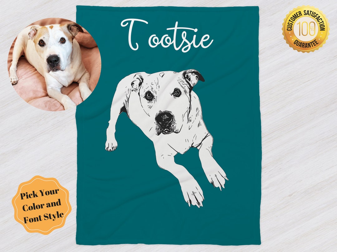 Custom Pet Blanket Using Pet Photo, Personalized Dog Cat Picture