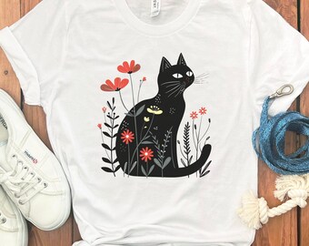 FLORAL CAT T-SHIRT