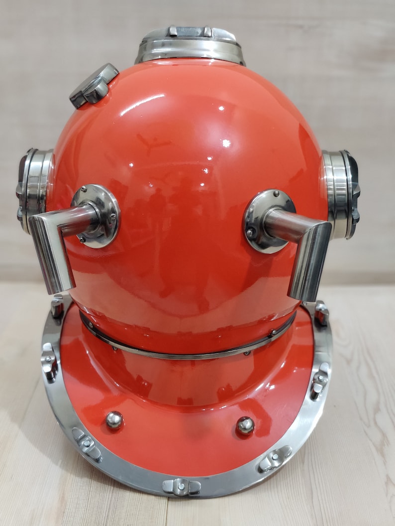 Nautical British Navy Orange Diving Helmets Exclusive Collection Divers