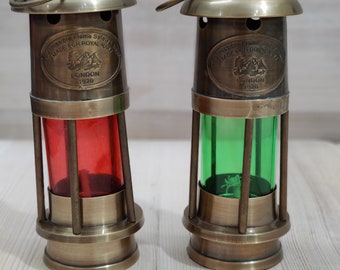 アンティーク真鍮アンカーオイルランプヴィンテージマリンランタン航海