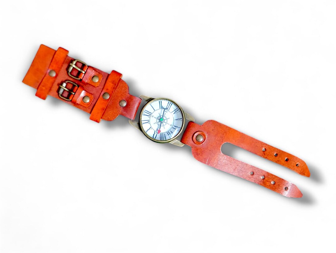 Bussola Con Meridiana In Ottone - Orologio Solare Inciso, Regalo Personalizzato Per Lui - Foto 3