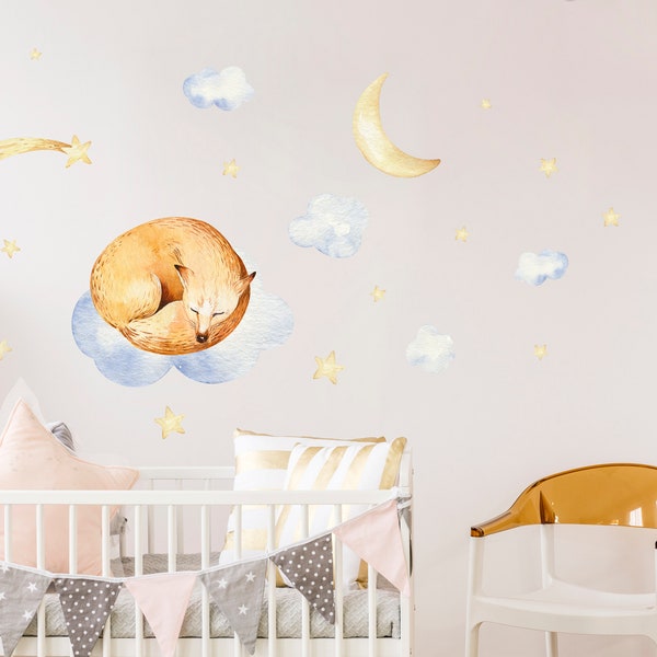 Wandtattoo Schlafwelt Fuchs Kinderzimmer Babyzimmer