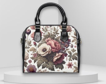 Sac à main fleuri porté épaule Sac bandoulière bohème en cuir Renard cadeau amoureux pour maman sac à fleurs vintage cadeau fête des mères pour sa soeur petite amie maman