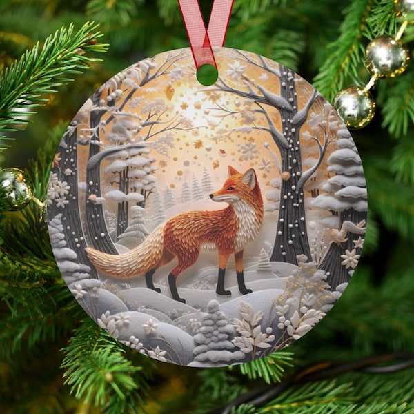 Christmas ornament Fox gift Holiday tree decor Rustic Vintage ornaments Fox lover themed gift for her gift for mom Christmas decoration