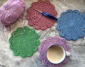 Easy Crochet Coaster Placemat Pattern, Beginner PDF Tutorial (Digital Download)