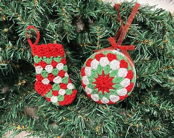 Christmas Ornaments Bauble Stocking Crochet patterns Bundle Ball Bubble Sock Easy XmasTree decoration Beginner Simple Christmas Gift for Mom