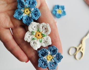 Crochet Earrings Pattern, Forget Me Not Flower (PDF) – Beginner Micro Crochet Jewelry