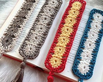 Solana Bookmark Crochet Pattern, Lace bookmarker with Tassel (PDF Pattern)