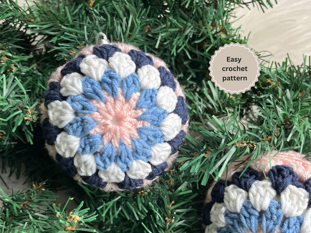 Square Bauble Christmas Ornament Bauble Crochet Pattern Easy Granny Square Ball ...