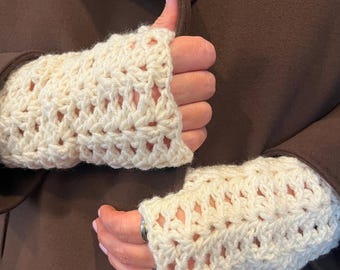 Crochet Hand Warmers Pattern, Fingerless Gloves Easy Beginner (PDF Pattern)
