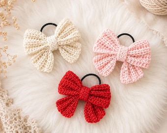 Coquette bow crochet pattern, Keychain, Bag Charm, Beginner, Valentine Girly Hair ribbon (PDF pattern)