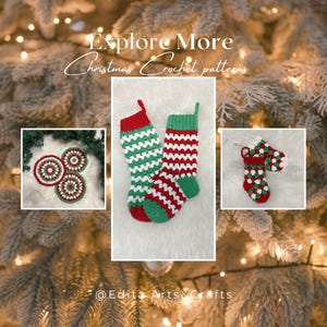 Christmas Ornaments Bauble Stocking Crochet patterns Bundle Ball Bubble Sock Easy XmasTree decoration Beginner Simple Christmas Gift for Mom imagem 8