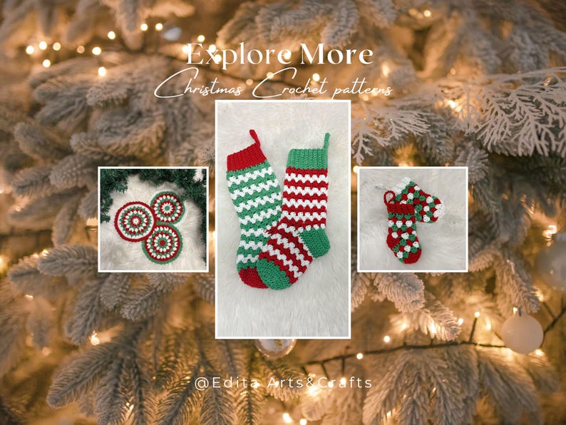 Christmas Ornaments Bauble Stocking Crochet patterns Bundle Ball Bubble Sock Easy XmasTree decoration Beginner Simple Christmas Gift for Mom imagem 8