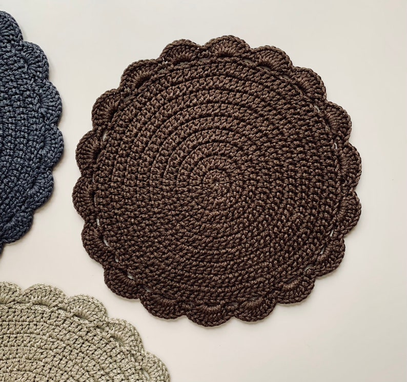 Placemat Crochet Pattern Drink Coaster DIY Mothers day gift Japandi table decor Beginner crochet tutorial Wedding decorations Housewarming 画像 6