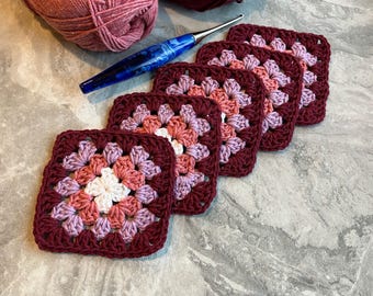 Easy Granny Square Crochet Pattern, Beginner Simple Basic motif cardigan, afghan, bag, blanket, gift