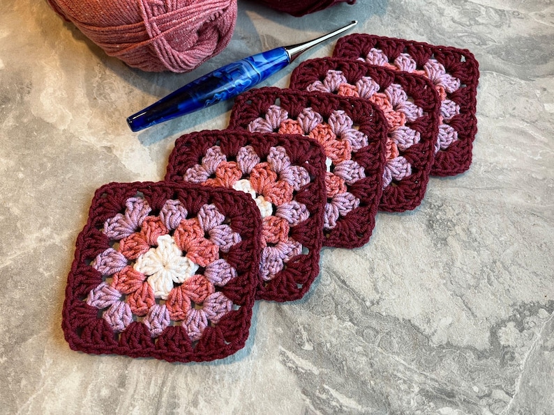 Easy Granny Square Crochet Pattern, Beginner Simple Basic motif cardigan, afghan, bag, blanket, gift image 1